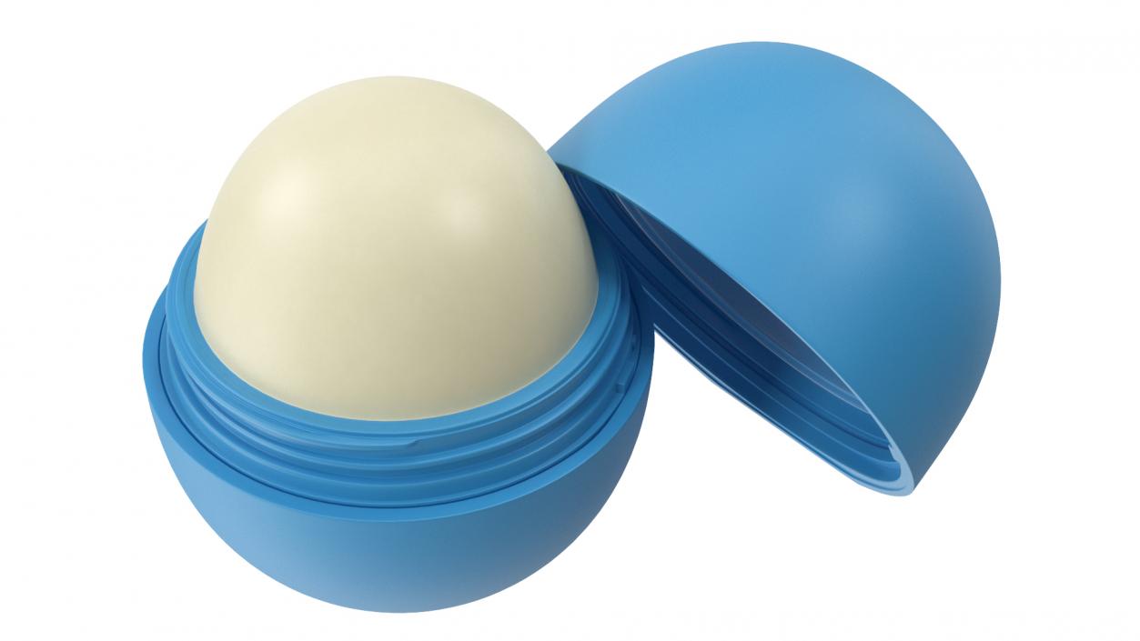 3D model Lip Balm Sphere Blue Open