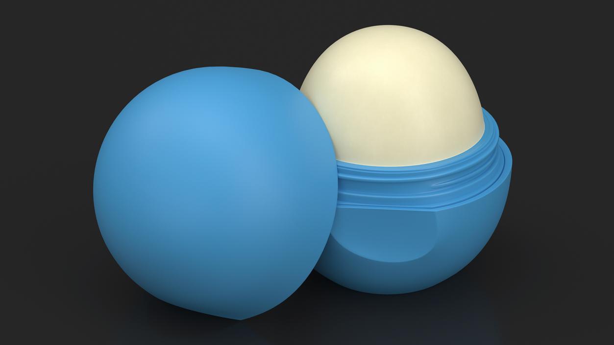 3D model Lip Balm Sphere Blue Open