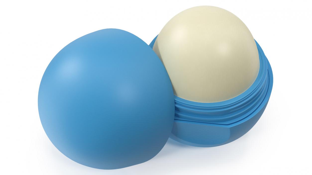 3D model Lip Balm Sphere Blue Open