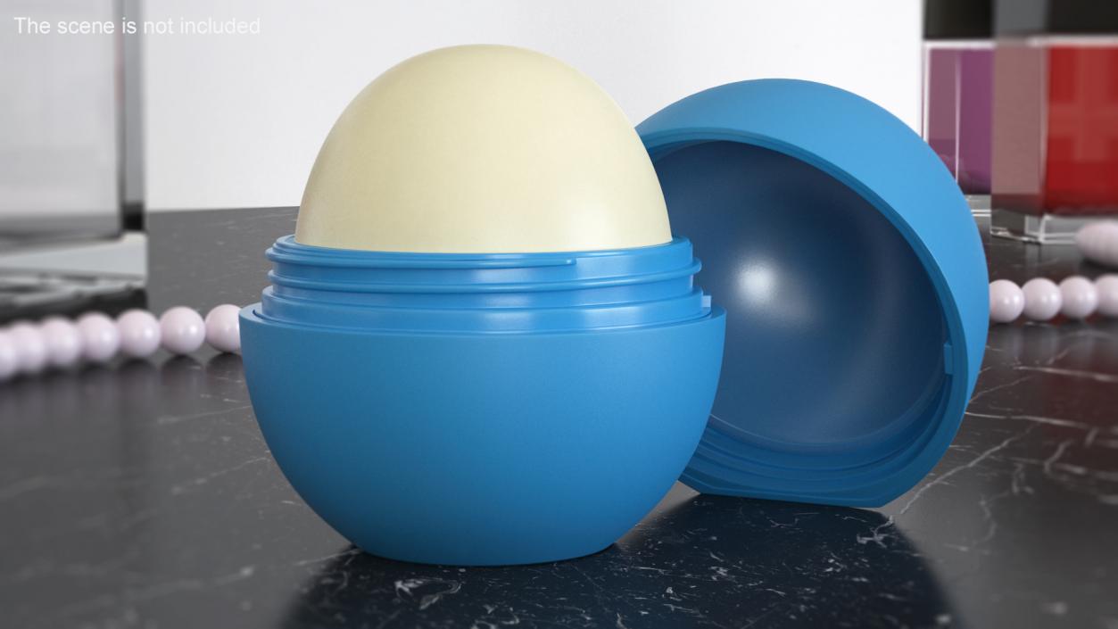 3D model Lip Balm Sphere Blue Open