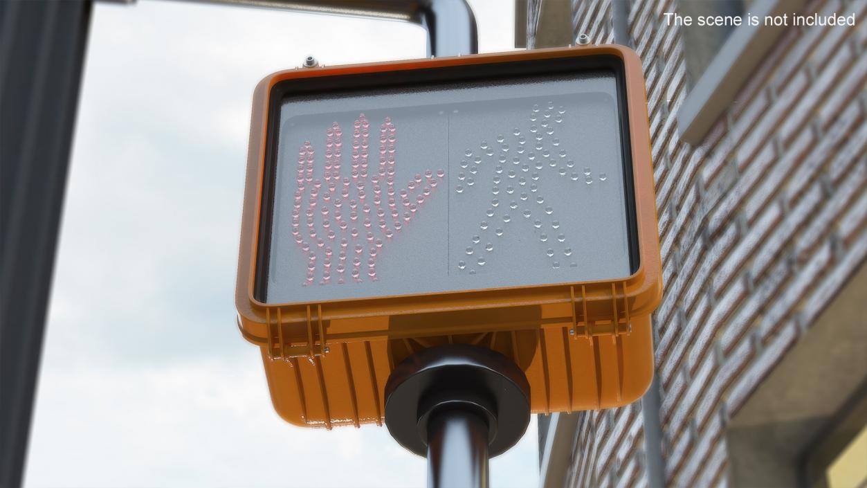 3D Red Hand Sign Indicating Not To Walk