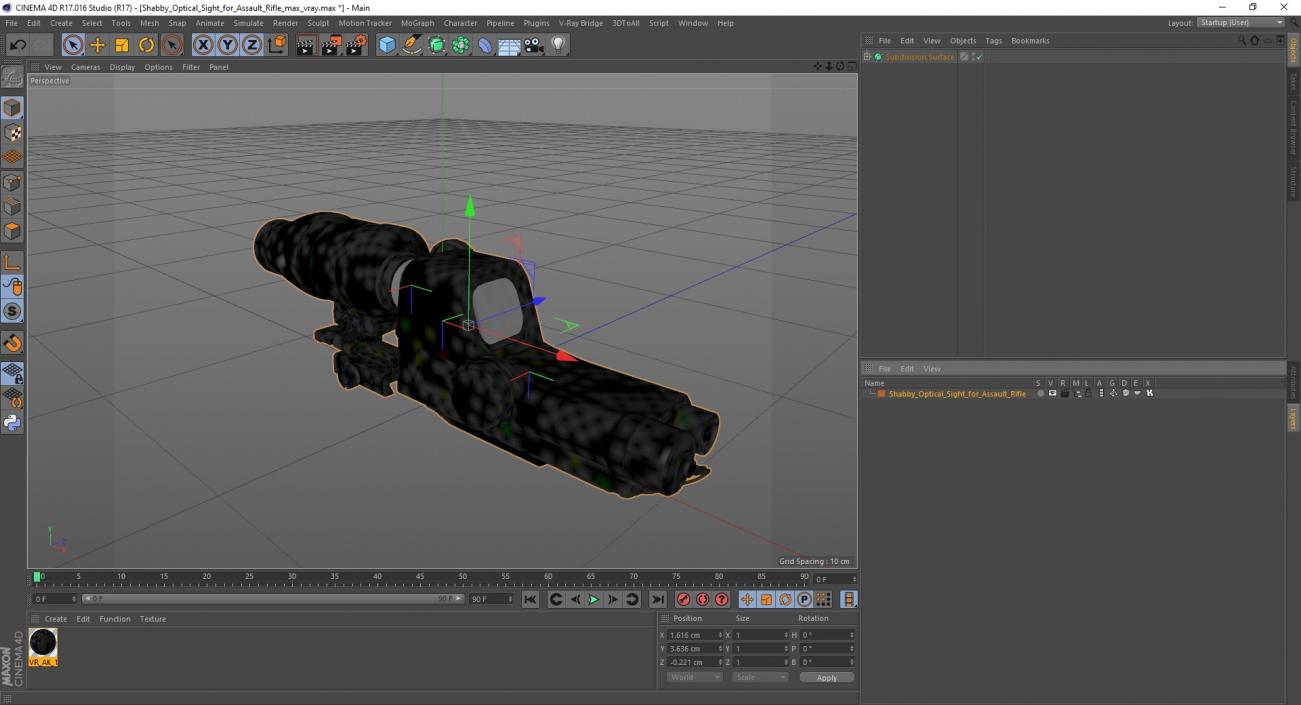 3D Shabby Optical Sight for Assault Rifle model