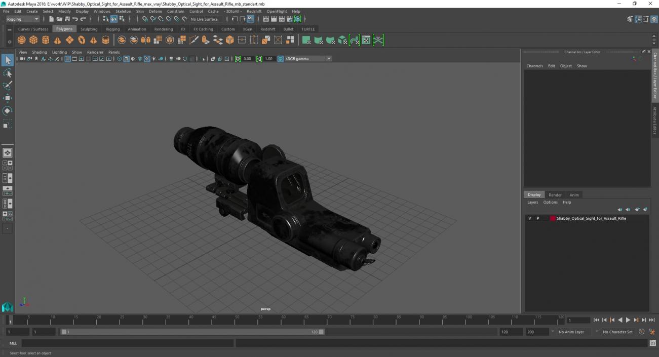 3D Shabby Optical Sight for Assault Rifle model