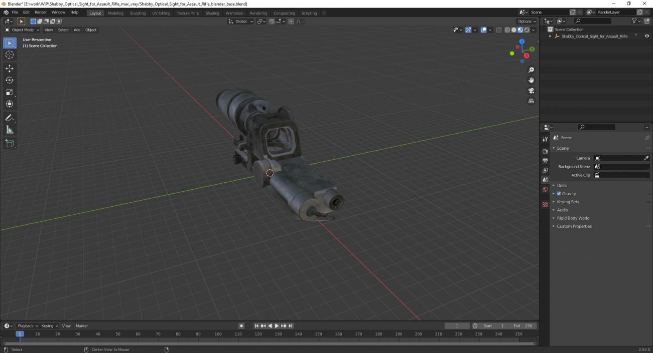 3D Shabby Optical Sight for Assault Rifle model