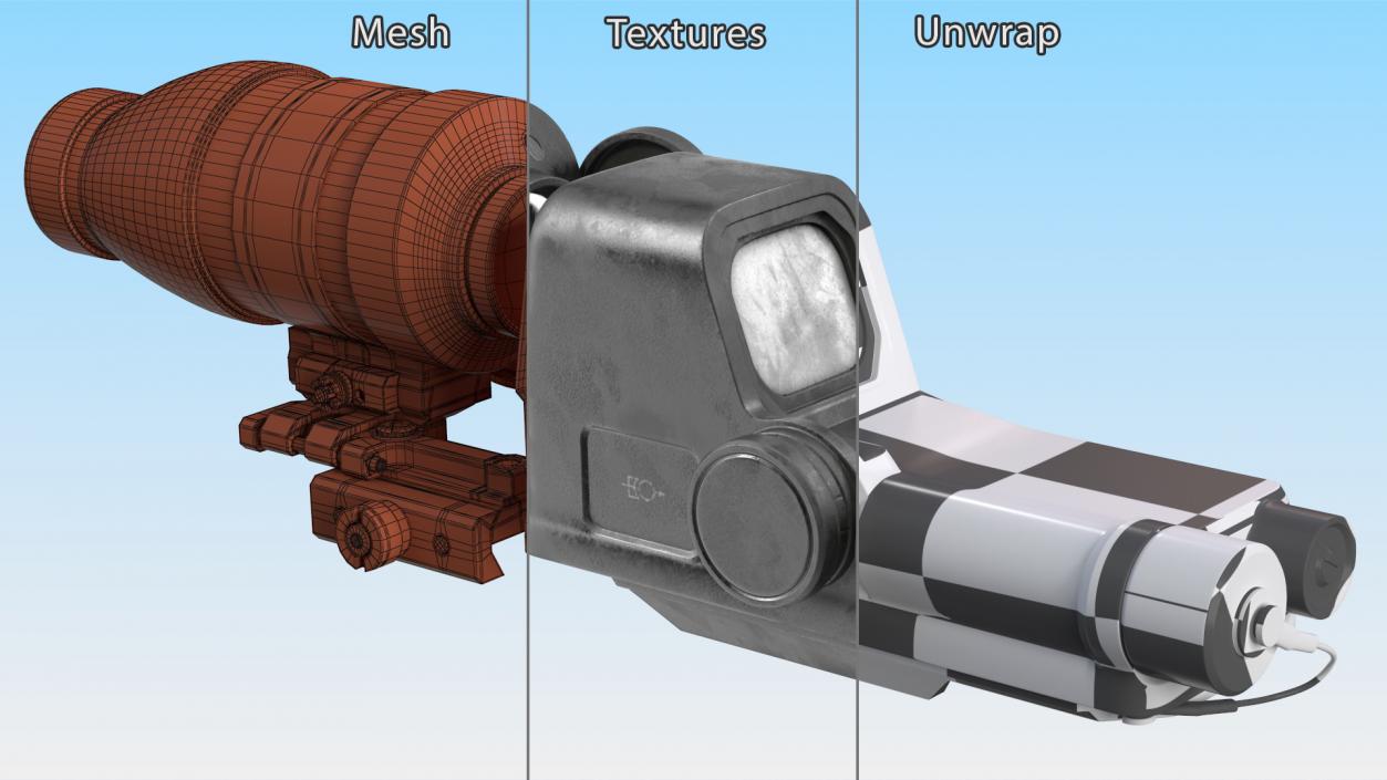 3D Shabby Optical Sight for Assault Rifle model