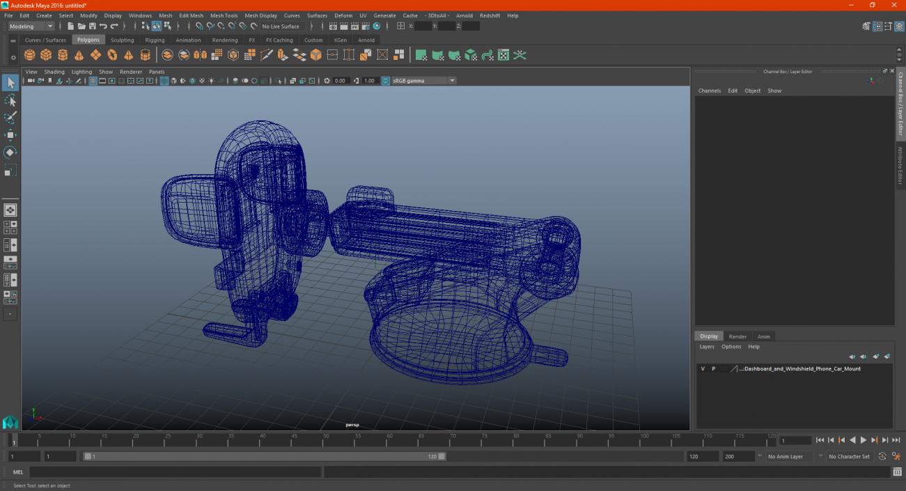 3D model Dashboard and Windshield Phone Car Mount