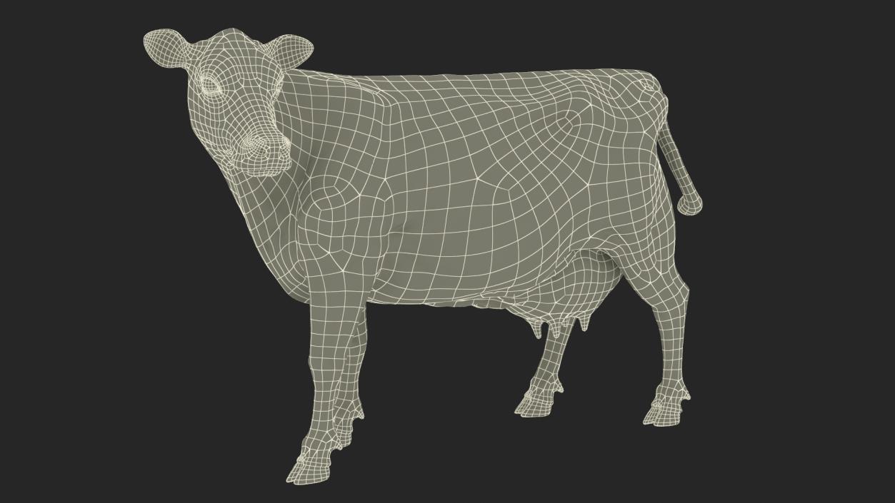 3D Channel Island Cow Brown Fur model