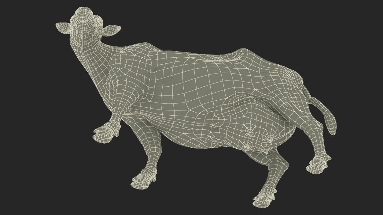 3D Channel Island Cow Brown Fur model