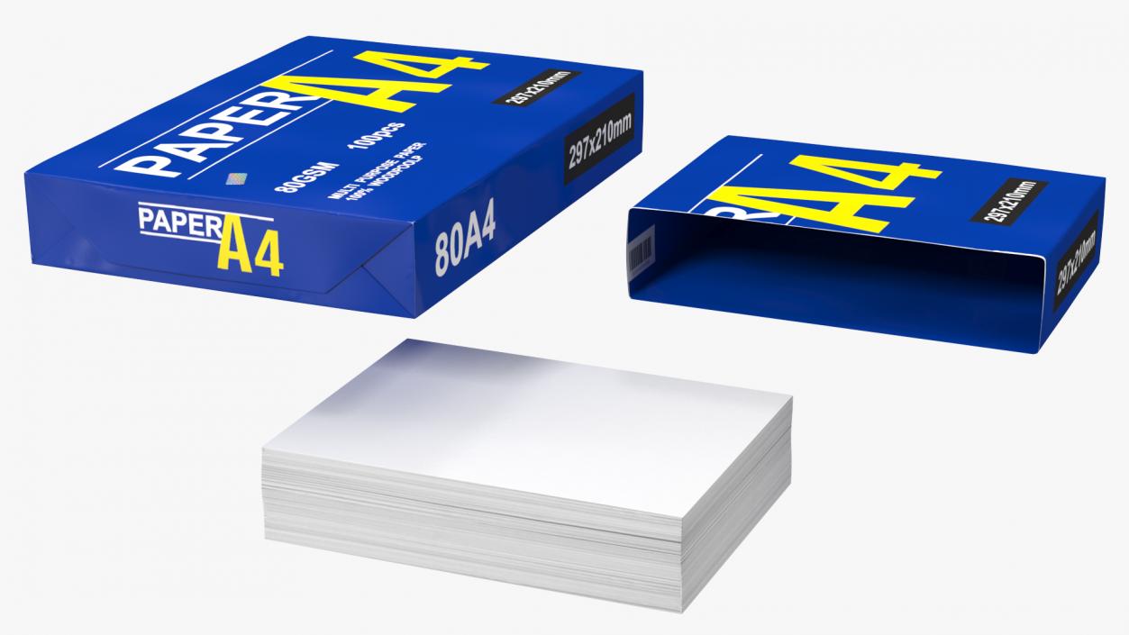 3D model A4 Multipurpose Paper Pack Set