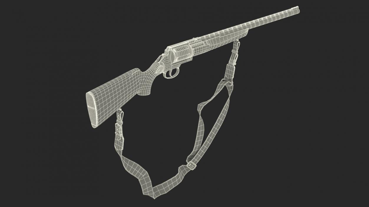 3D Russian Revolving Shotgun MTs255 Polymer Worn Rigged for Cinema 4D