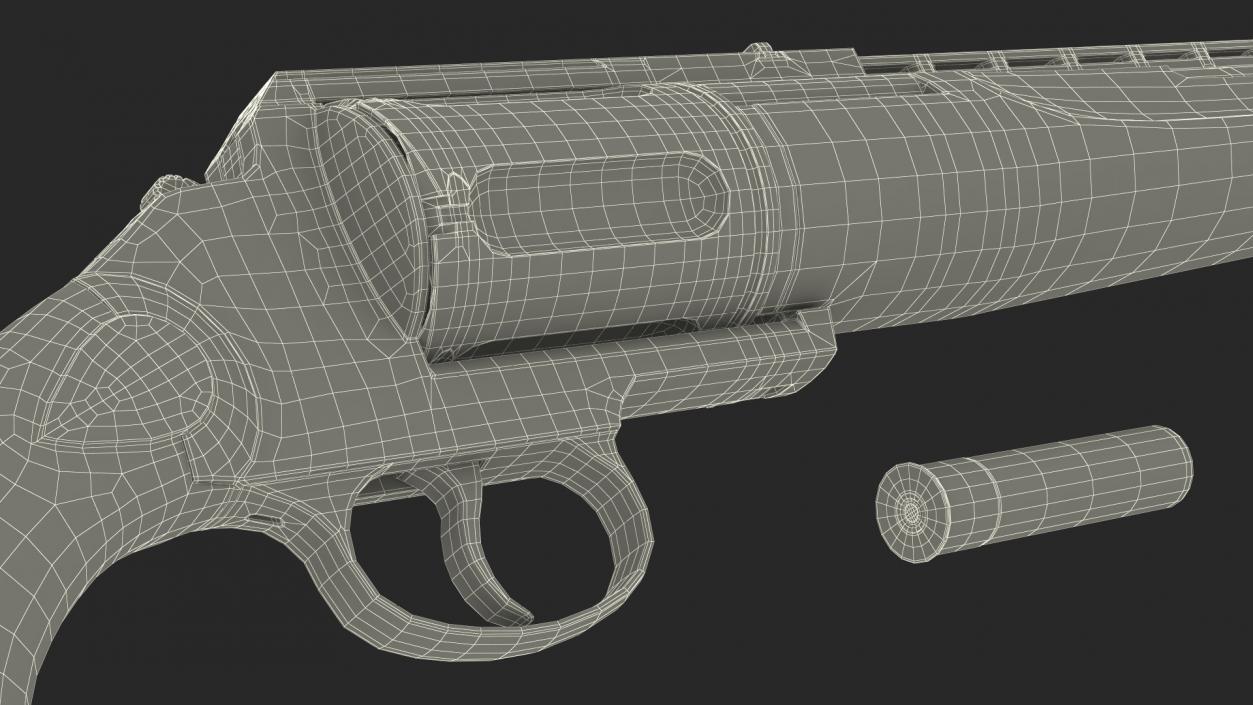 3D Russian Revolving Shotgun MTs255 Polymer Worn Rigged for Cinema 4D