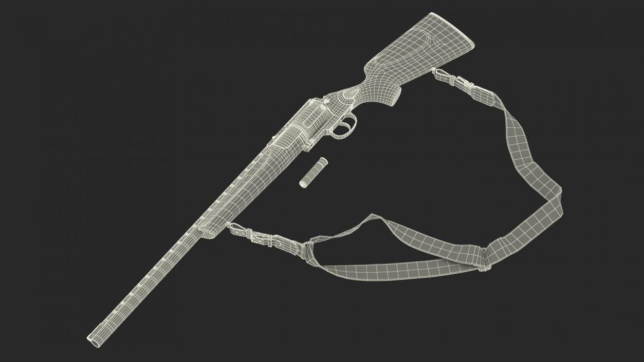 3D Russian Revolving Shotgun MTs255 Polymer Worn Rigged for Cinema 4D