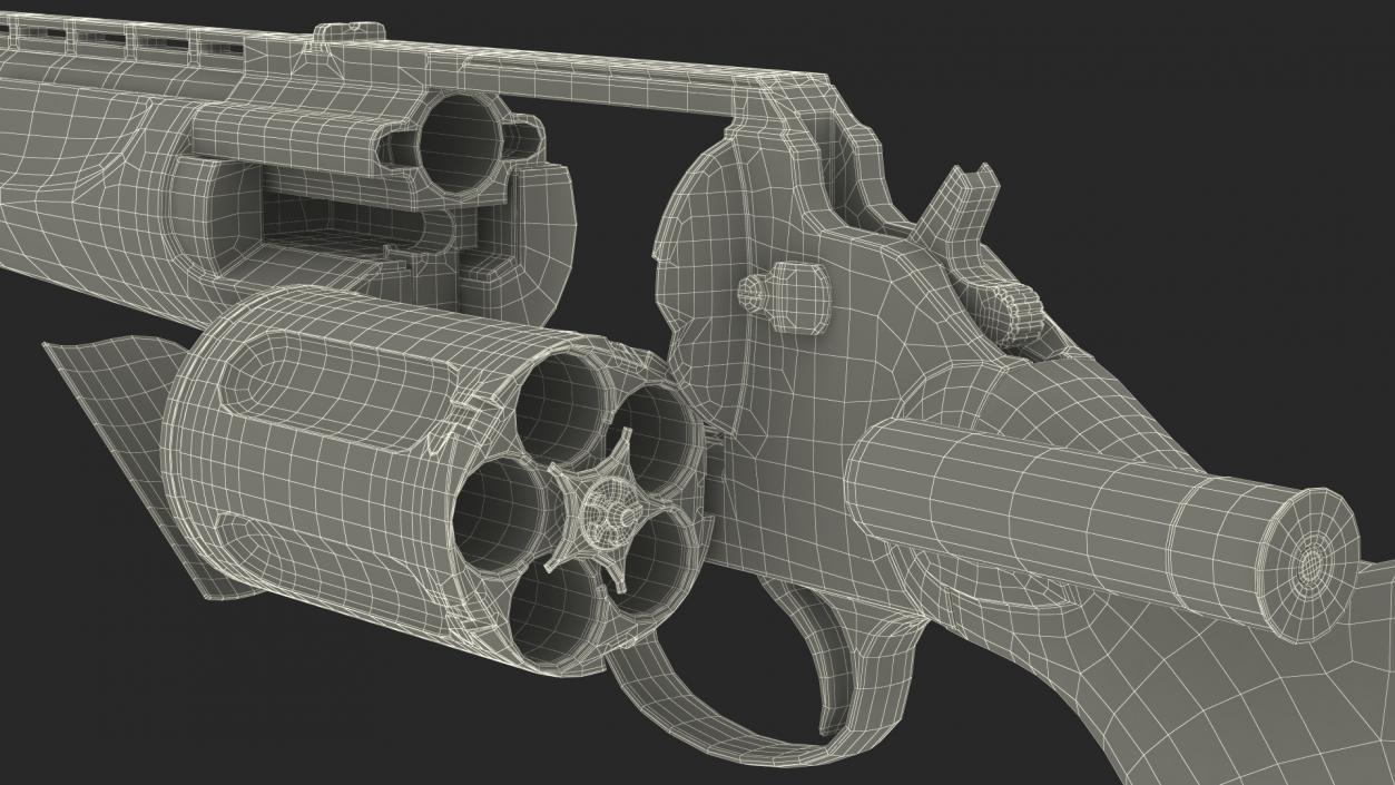 3D Russian Revolving Shotgun MTs255 Polymer Worn Rigged for Cinema 4D