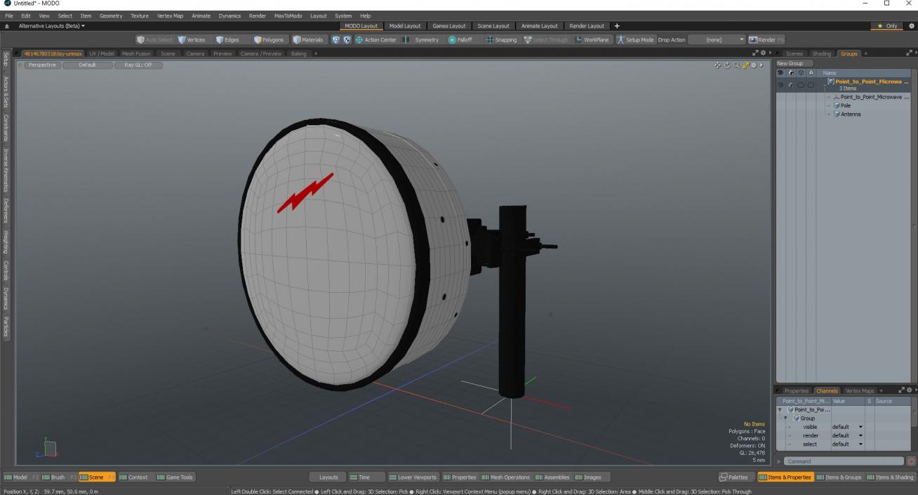 Point to Point Microwave Antenna 3D