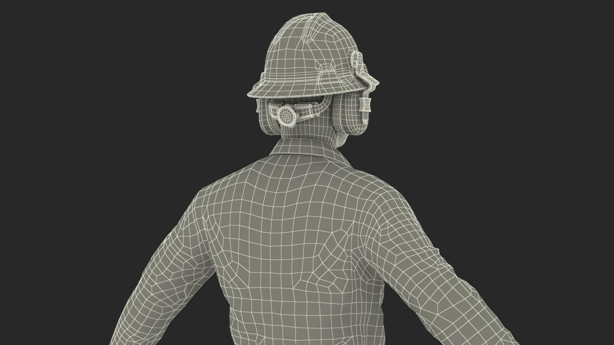 3D Oil Gas Worker Neutral Pose Fur