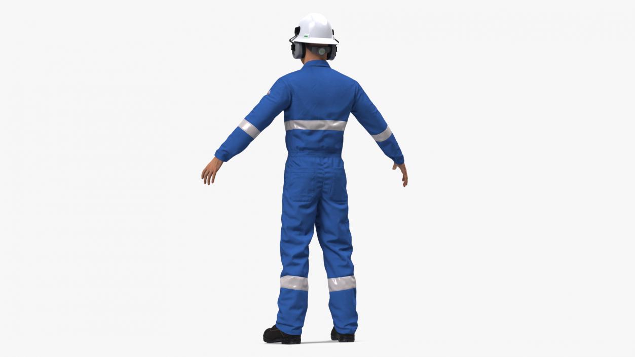 3D Oil Gas Worker Neutral Pose Fur