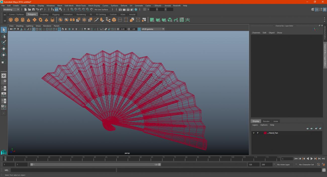 3D model Hand Fan