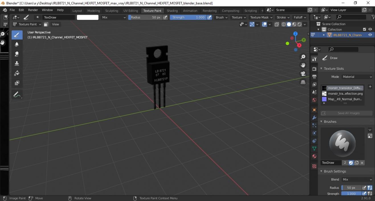 IRLB8721 N Channel HEXFET MOSFET 3D