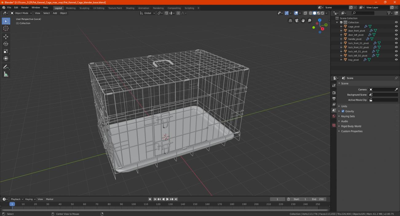 3D model Pet Kennel Cage