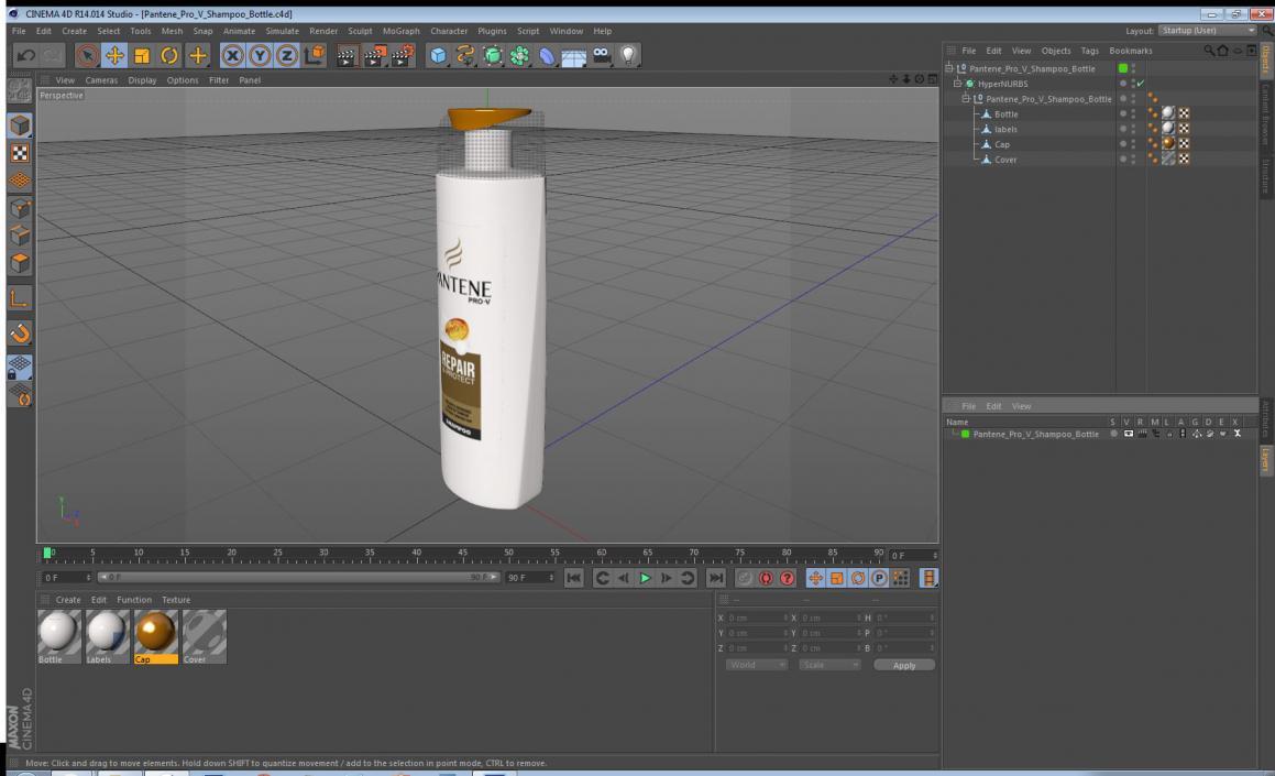 3D Pantene Pro V Shampoo Bottle model