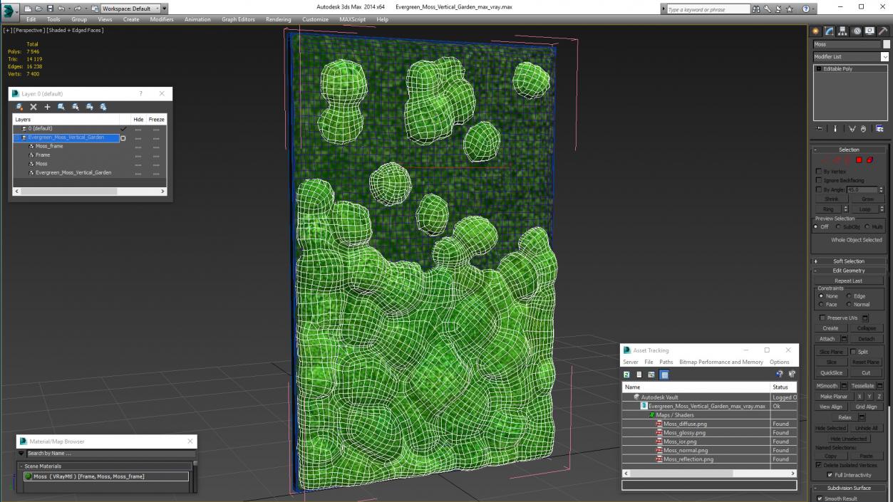 3D model Evergreen Moss Vertical Garden