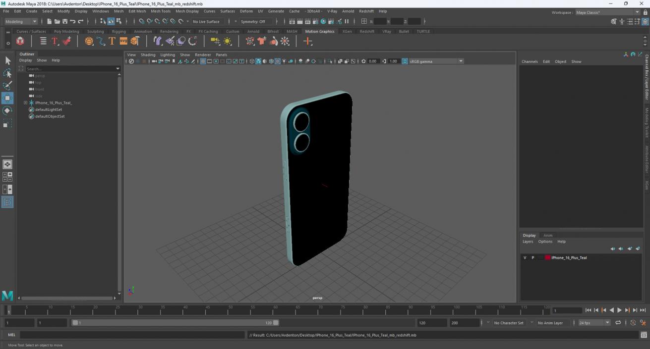 IPhone 16 Plus Teal 3D model