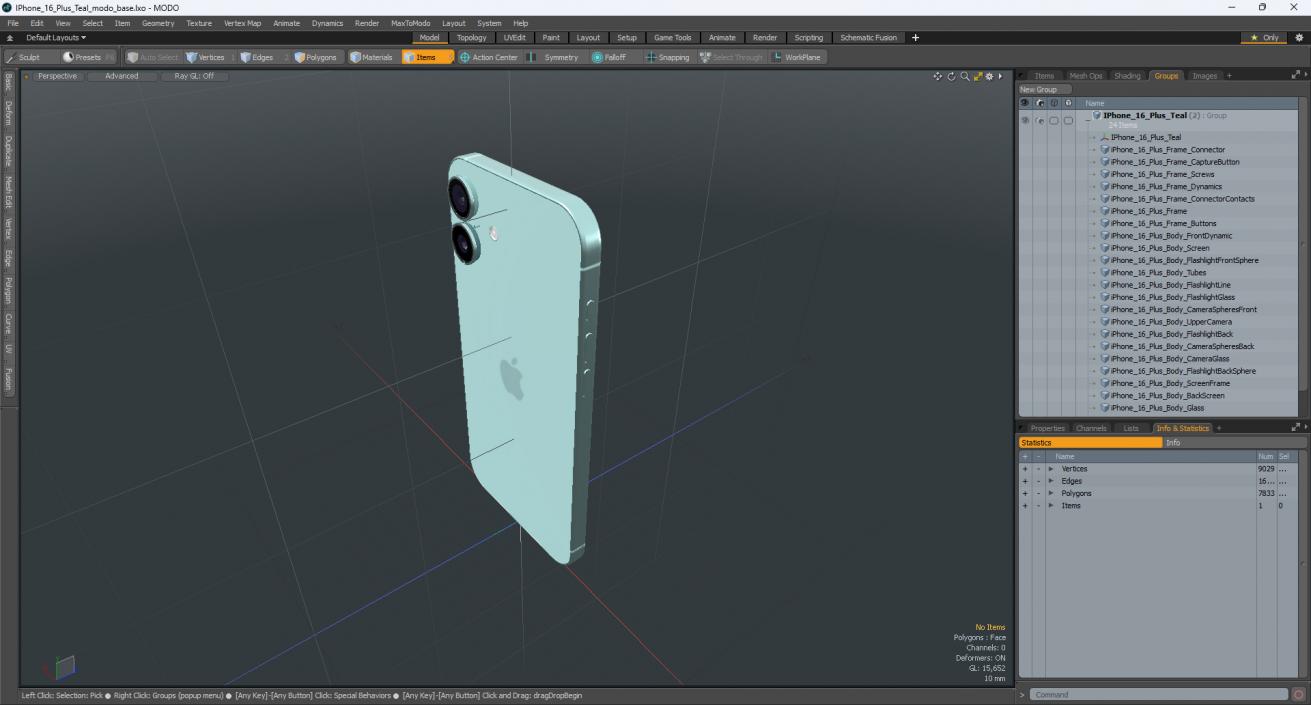 IPhone 16 Plus Teal 3D model