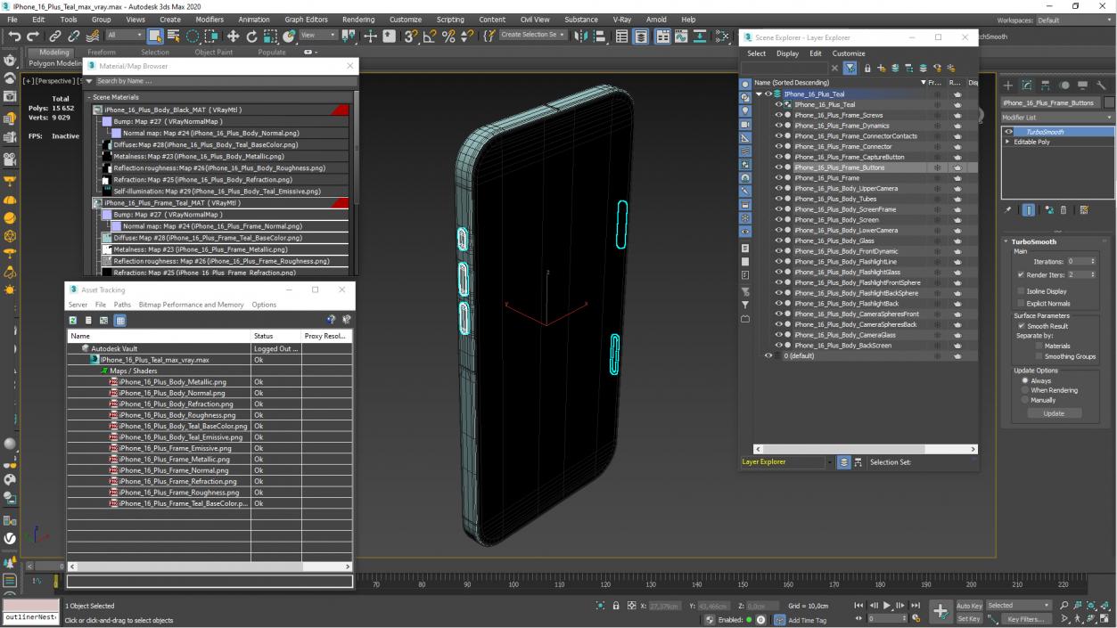 IPhone 16 Plus Teal 3D model