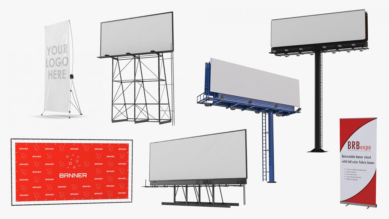 3D Billboards and Banner Stands Collection 2