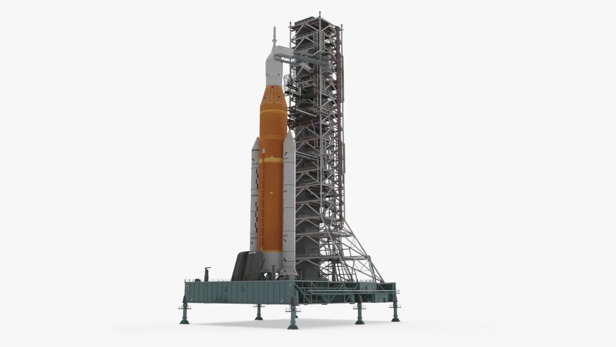 3D Launch Pad with Missile model