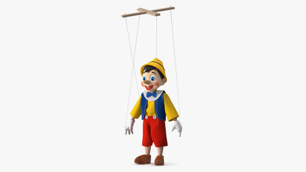 Pinocchio Wooden Marionette Figure 3D model