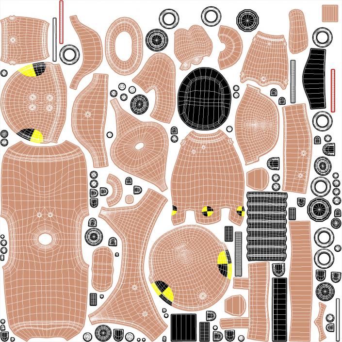 3D model Baby Stroller with Child Crash Test