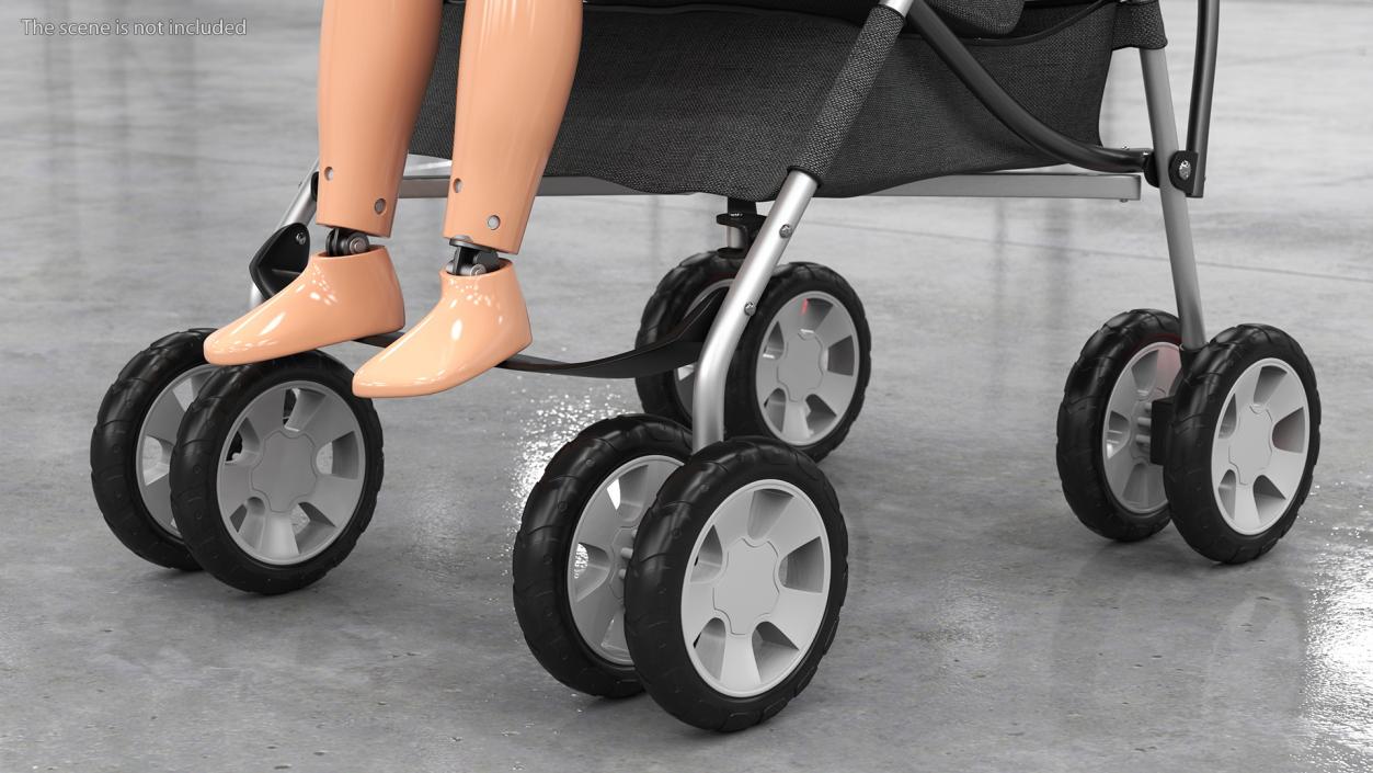 3D model Baby Stroller with Child Crash Test