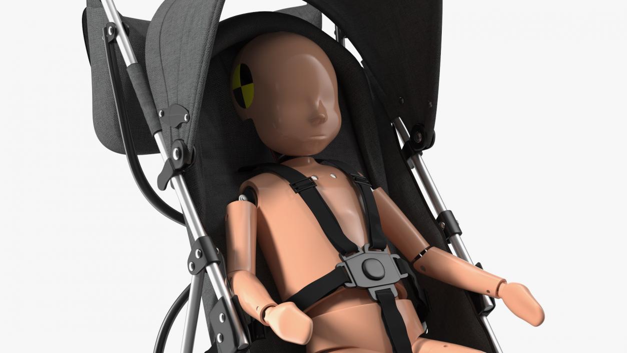 3D model Baby Stroller with Child Crash Test