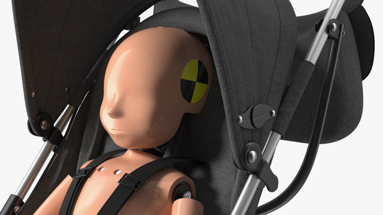 3D model Baby Stroller with Child Crash Test