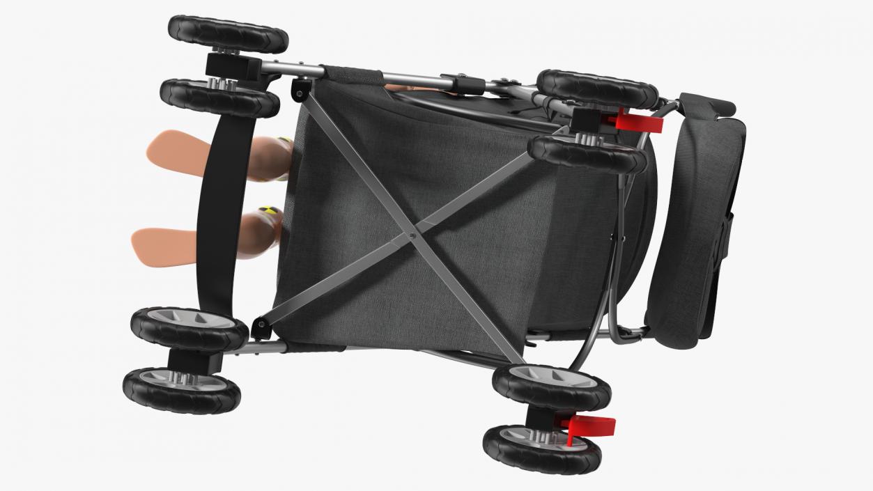 3D model Baby Stroller with Child Crash Test