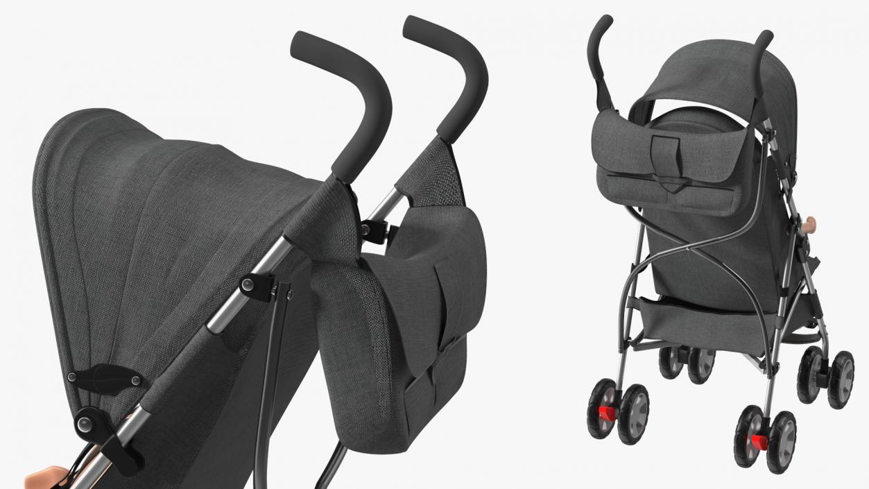 3D model Baby Stroller with Child Crash Test