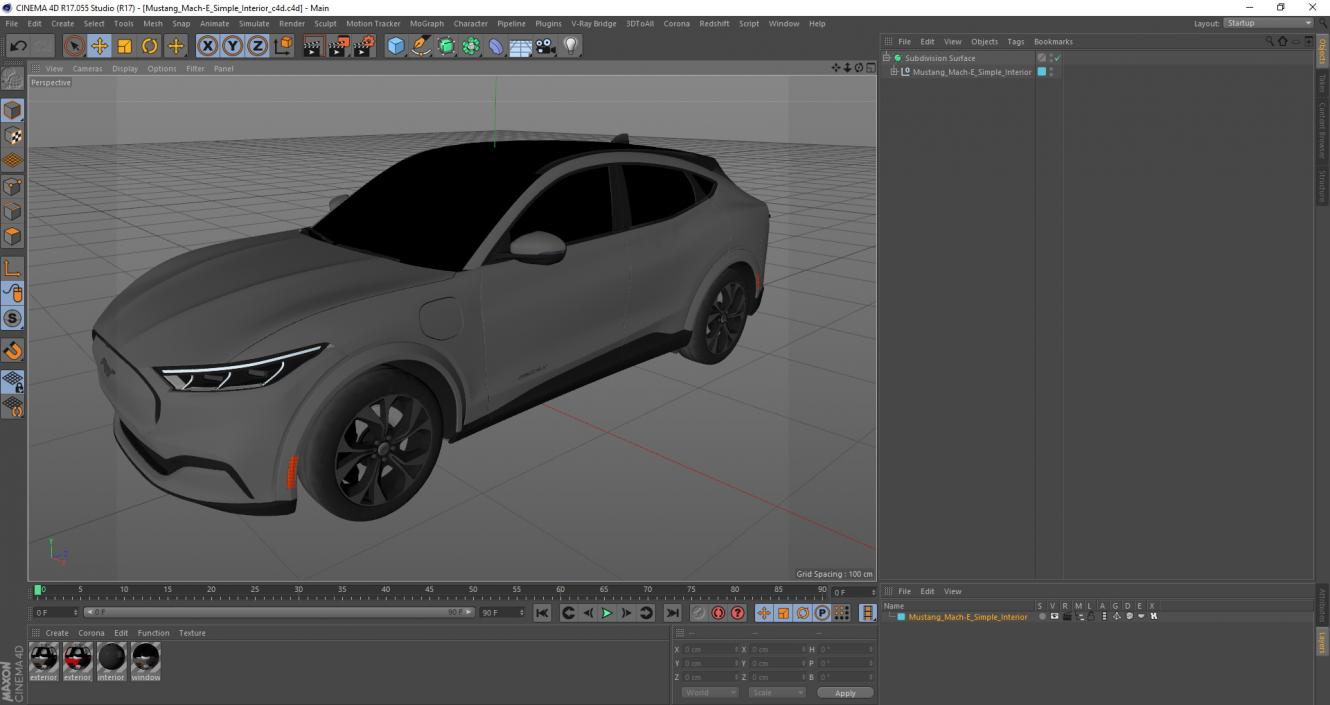 3D model Mustang Mach-E 2021 Simple Interior