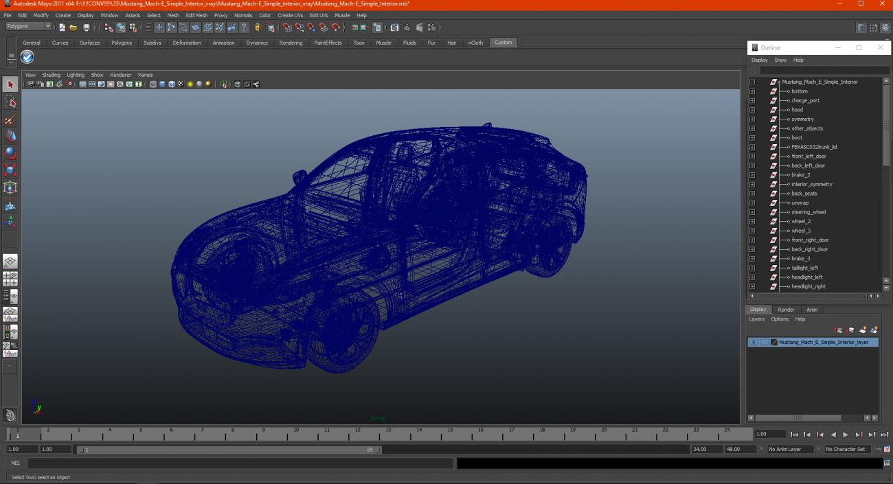 3D model Mustang Mach-E 2021 Simple Interior