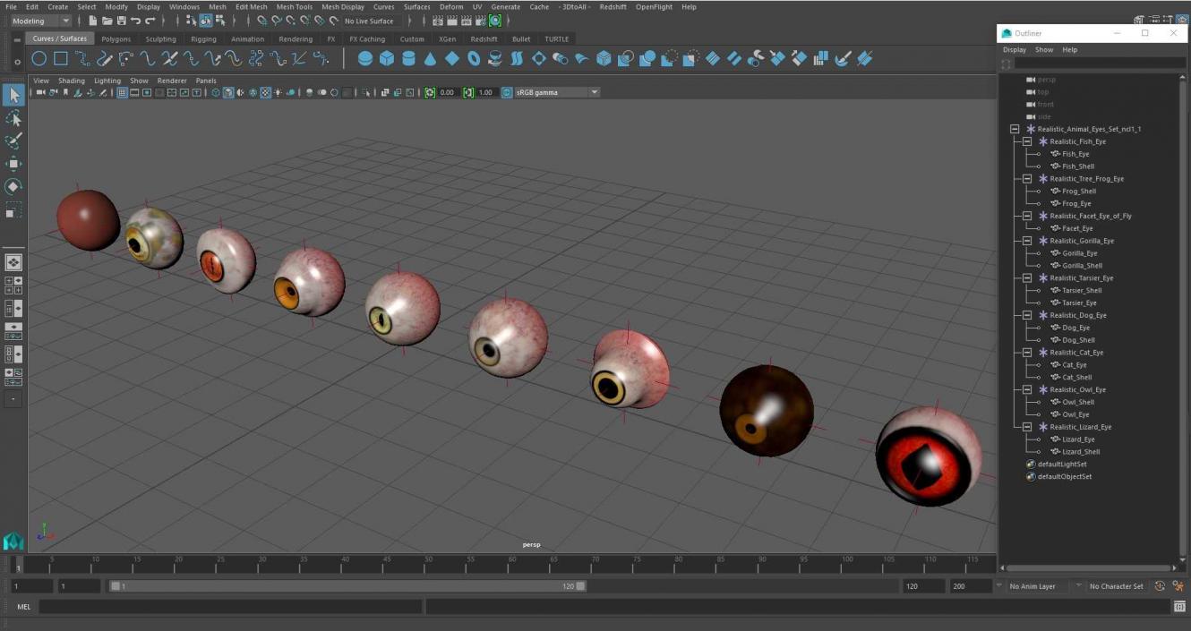 3D model Realistic Animal Eyes Set