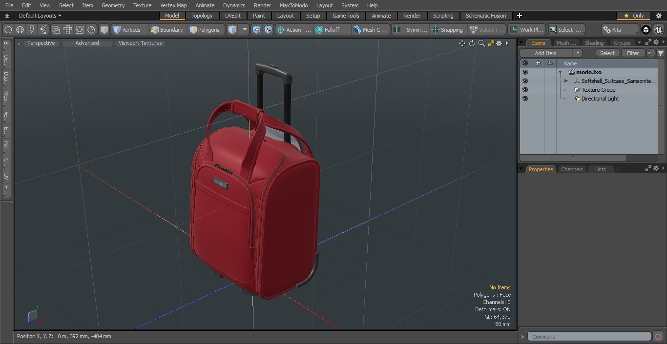 Softshell Suitcase Samsonite Red 3D