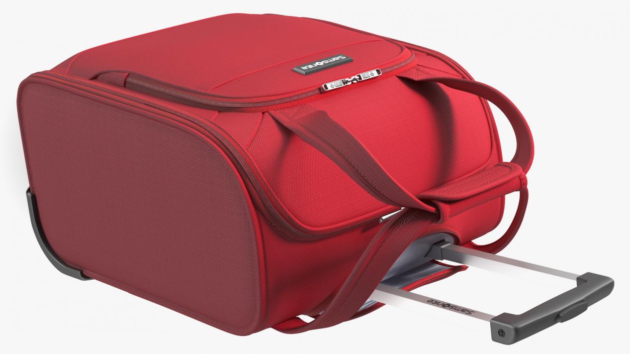 Softshell Suitcase Samsonite Red 3D