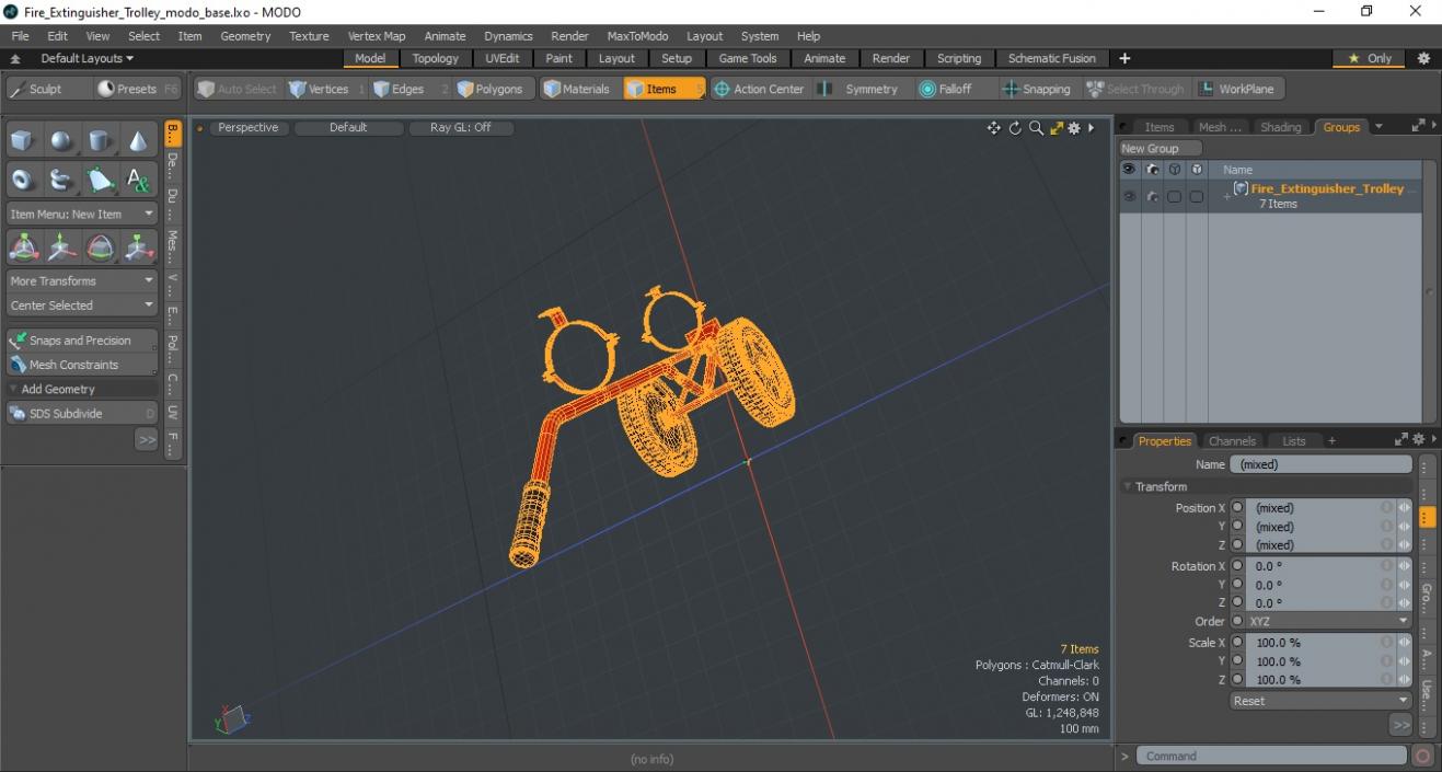 3D model Fire Extinguisher Trolley