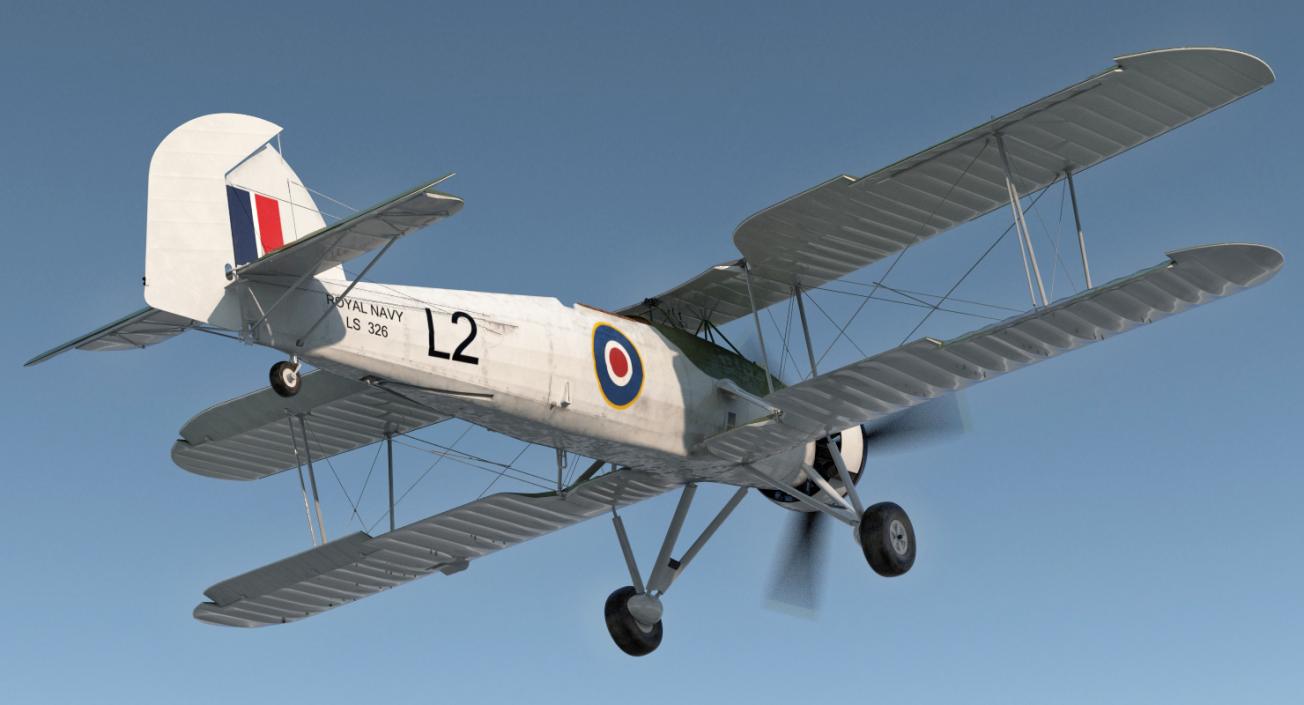 Biplane Torpedo Bomber Fairey Swordfish 3D model