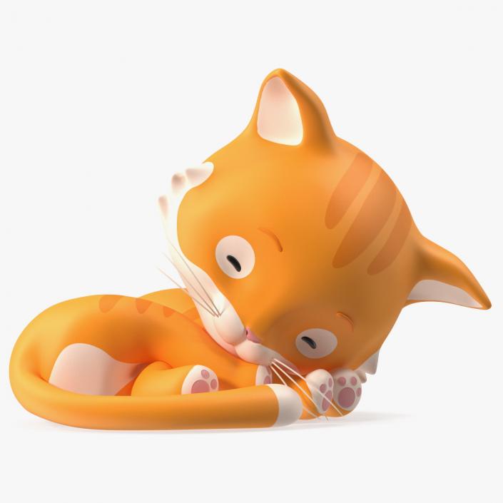 3D Sleeping Funny Cartoon Cat