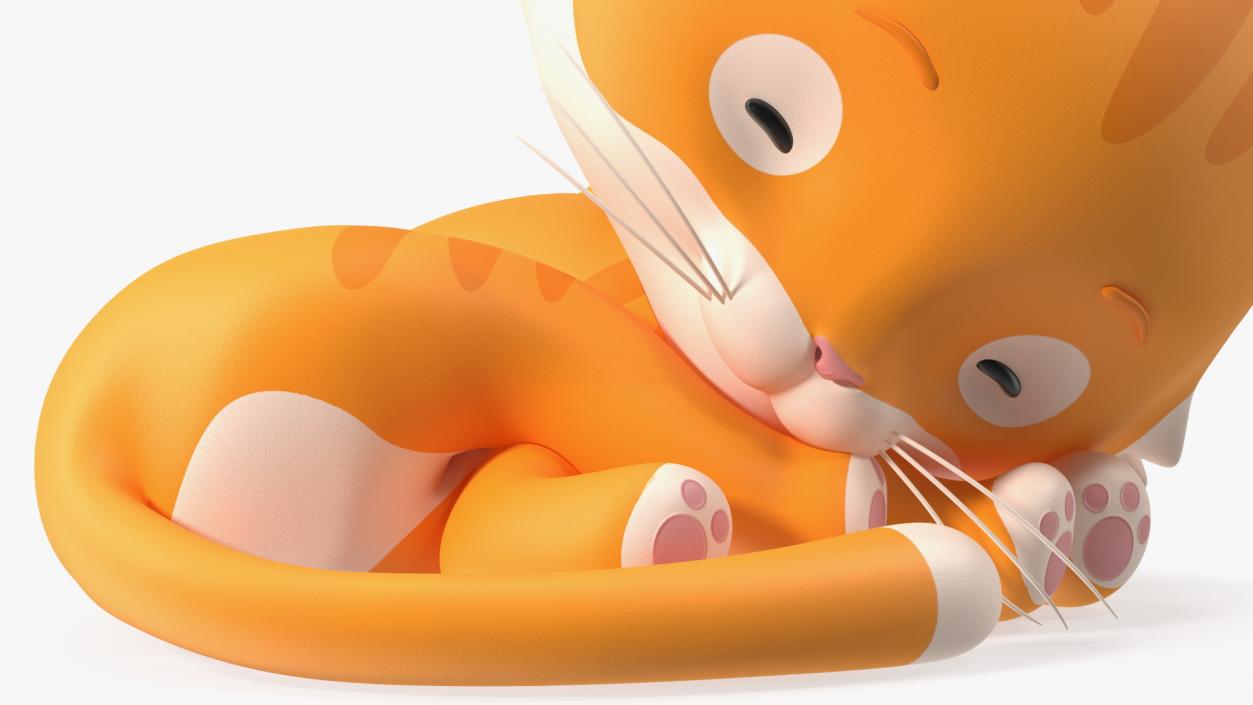 3D Sleeping Funny Cartoon Cat