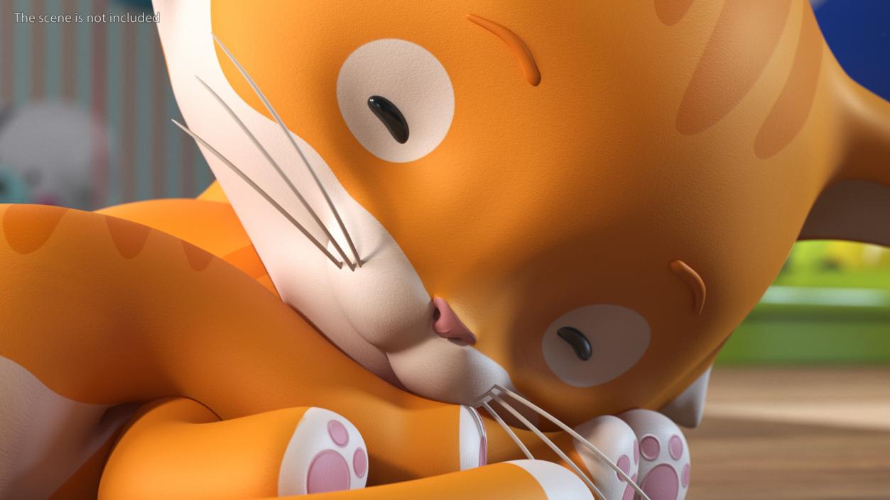 3D Sleeping Funny Cartoon Cat