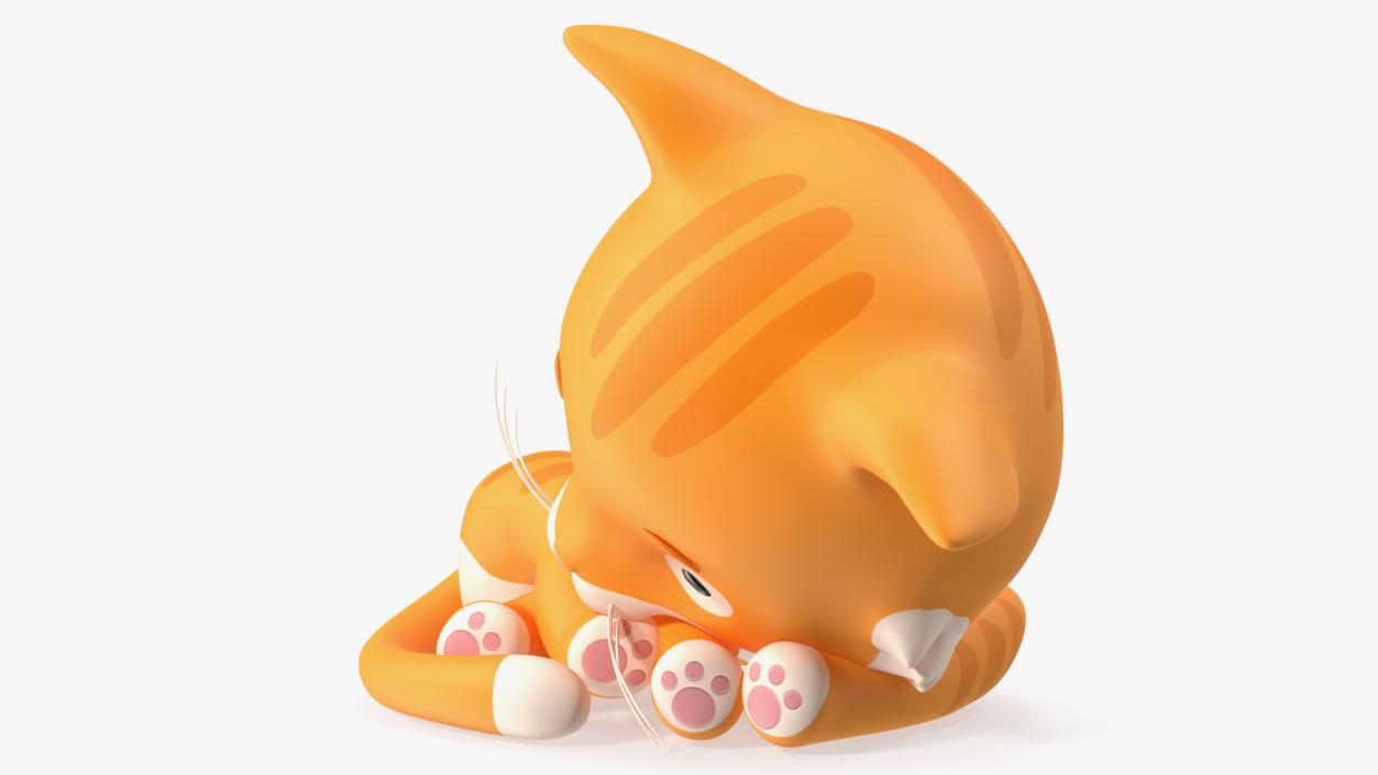 3D Sleeping Funny Cartoon Cat