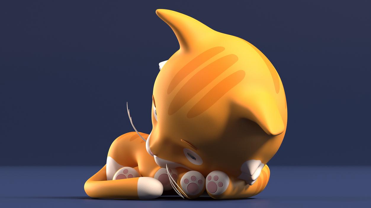 3D Sleeping Funny Cartoon Cat