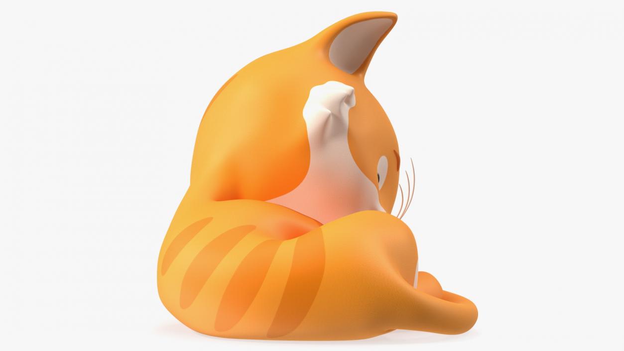 3D Sleeping Funny Cartoon Cat